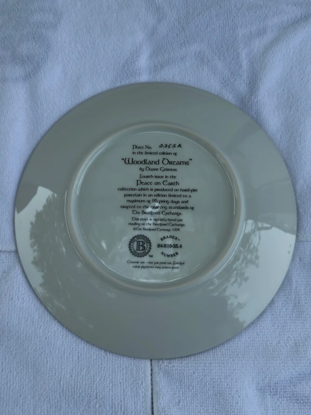Bradford exchange plates, “Woodland Dreams